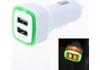 Multiprise allume-cigare SHOT CASE Double LED Allume Cigare IPHONE (VERT)