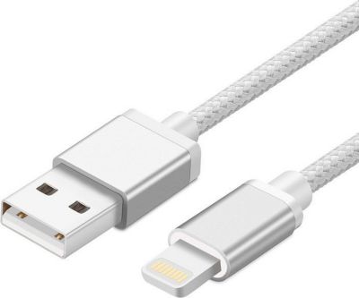 SHOT CASE Metal IPHONE USB 1,5m Tresse (ARGENT)