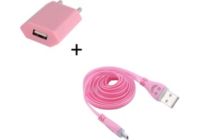 SHOT CASE Cable Micro USB Smiley + Prise ROSE P