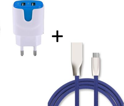 Chargeur secteur SHOT CASE Cable Type C Fast Charge + Prises BLEU Chargeur secteur SHOT CASE Cable Type C Fast Charge + Prises BLEU