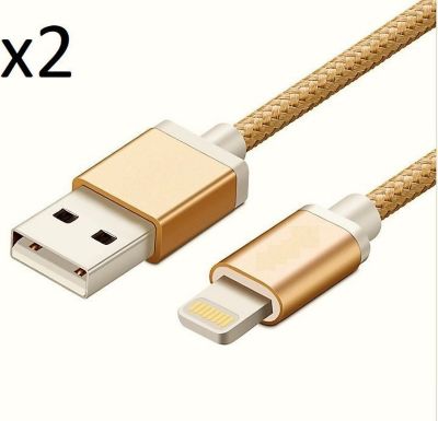 SHOT CASE Pack de 2 Cables Metal IPHONE (OR)