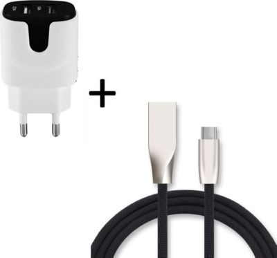 Chargeur secteur SHOT CASE Cable Type C Fast Charge + Prises NOIR