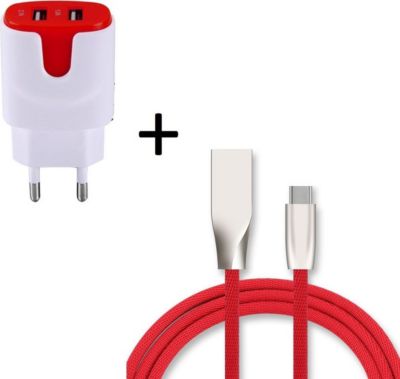 Chargeur secteur SHOT CASE Cable Type C Fast Charge + Prises ROUGE Chargeur secteur SHOT CASE Cable Type C Fast Charge + Prises ROUGE