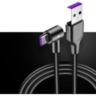 Chargeur USB C SHOT CASE Ultra Rapide 1m 90° 5A (NOIR)