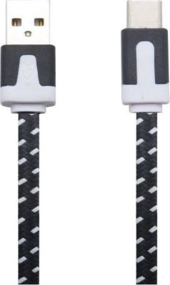 Chargeur USB C SHOT CASE Noodle 1m Type C Smartphone (NOIR)