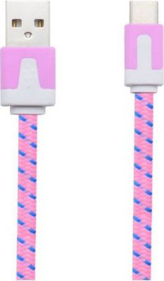 Chargeur USB C SHOT CASE Noodle 1m Type C Smartphone (ROSE PALE)