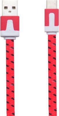 Chargeur USB C SHOT CASE Noodle 1m Type C Smartphone (ROUGE)