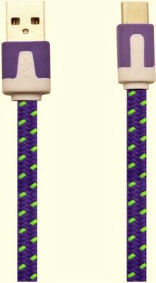 Chargeur USB C SHOT CASE Noodle 1m Type C Smartphone (VIOLET)