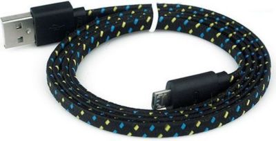 Chargeur USB C SHOT CASE Tresse 3m Reversible Tissu Tisse (NOIR)