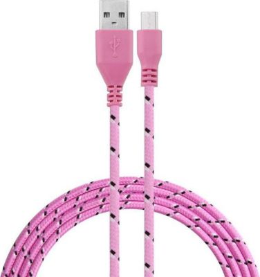 Chargeur USB C SHOT CASE Tresse 3m Reversible (ROSE P)