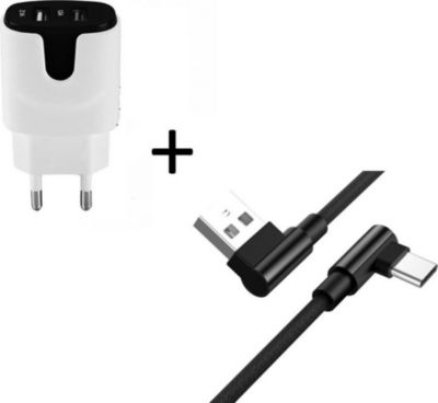 Chargeur secteur SHOT CASE Cable Type C 90° Fast + Prises NOIR Chargeur secteur SHOT CASE Cable Type C 90° Fast + Prises NOIR