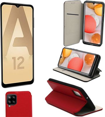 Housse XEPTIO Samsung Galaxy A12 Etui rouge Housse XEPTIO Samsung Galaxy A12 Etui rouge
