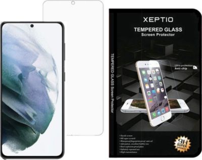 Protection d'écran pour smartphone XEPTIO Pack coque transparente en TPU et  vitre en verre trempé FULL cover noir pour Samsung Galaxy S21 ULTRA 5G 