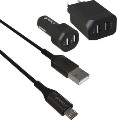 Chargeur secteur GREEN_E KIT DE CHARGE Ecoconçu Micro-USB/USB