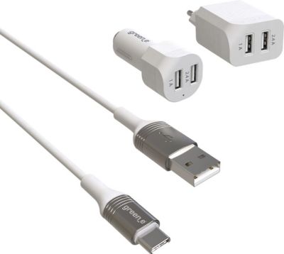 Chargeur secteur GREEN_E KIT DE CHARGE Ecoconçu USB-C/USB