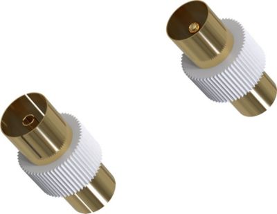 Adaptateur antenne TV GREEN_E Kit Raccord TV Mâle/Mâle + Femelle