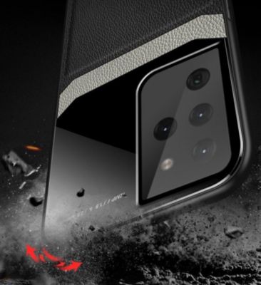 Coque SHOT CASE Effet Cuir SAMSUNG Galaxy S21Ultra ROUGE