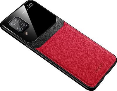 Coque SHOT CASE Effet Cuir SAMSUNG Galaxy A12 ROUGE