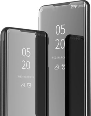 Coque intégrale SHOT CASE Clapet Miroir SAMSUNG Galaxy A12 BLEU