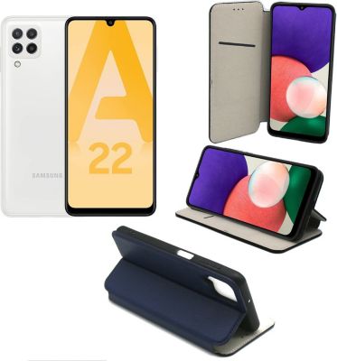 Housse XEPTIO Samsung Galaxy A22 4G Etui bleu