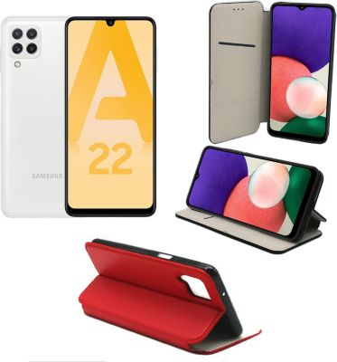 Housse XEPTIO Samsung Galaxy A22 4G Etui rouge Housse XEPTIO Samsung Galaxy A22 4G Etui rouge