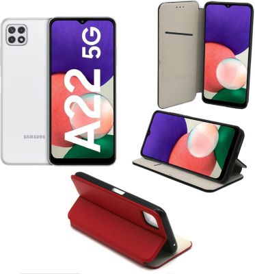Housse XEPTIO Samsung Galaxy A22 5G Etui rouge