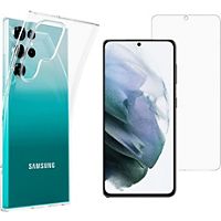 2 x Vitre d'écran verre trempé pour Samsung Galaxy S22 Ultra 5G 6.8  Couverture Complète + 2 x Verre Trempé Caméra Protecteur VER