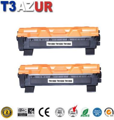 Toner T3AZUR 2 Toners compatibles Brother TN1050