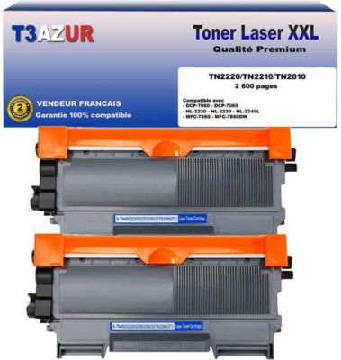Toner T3AZUR 2 Toners compatibles Brother TN2220 Toner T3AZUR 2 Toners compatibles Brother TN2220