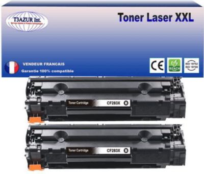 Toner T3AZUR remplace HP CF283X (83X) Noir Toner T3AZUR remplace HP CF283X (83X) Noir