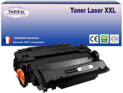 Toner T3AZUR remplace HP CE255A Noir- 6 000p