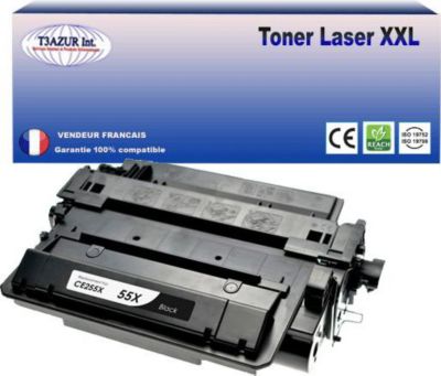 Toner T3AZUR remplace HP CE255X (55X) Noir - 12 500p Toner T3AZUR remplace HP CE255X (55X) Noir - 12 500p