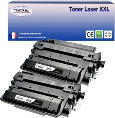 Toner T3AZUR remplace HP CE255X (55X) Noir - 12 500p Toner T3AZUR remplace HP CE255X (55X) Noir - 12 500p