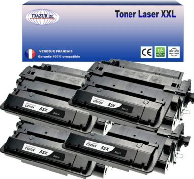 Toner T3AZUR remplace HP CE255X (55X) Noir - 12 500p Toner T3AZUR remplace HP CE255X (55X) Noir - 12 500p