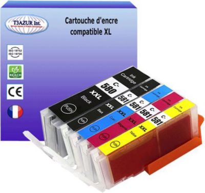 Cartouche d'encre T3AZUR pour Canon TS8250, TS8251 (Pack 5) Cartouche d'encre T3AZUR pour Canon TS8250, TS8251 (Pack 5)