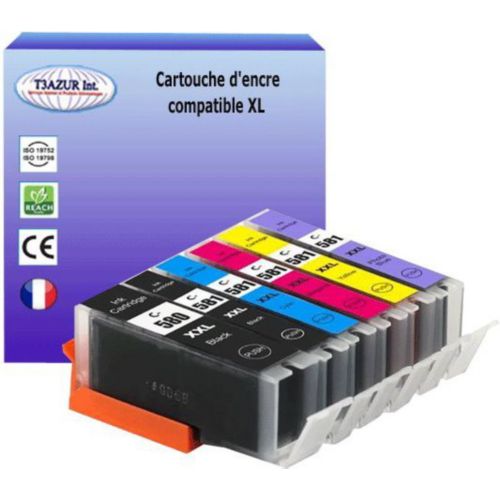 Pack de 5 Cartouches d'Encre Noire Compatible avec Canon PIXMA TR7550  TR8550 TS615 TS6151 TS8150 TS8151 - IUBEST