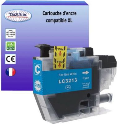 Cartouche d'encre T3AZUR remplace Brother LC3213 XL Cyan Cartouche d'encre T3AZUR remplace Brother LC3213 XL Cyan