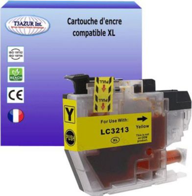 Cartouche d'encre T3AZUR remplace Brother LC3213 XL Jaune Cartouche d'encre T3AZUR remplace Brother LC3213 XL Jaune