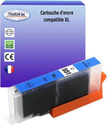Cartouche d'encre T3AZUR pour Canon CLI-551 XL Cyan