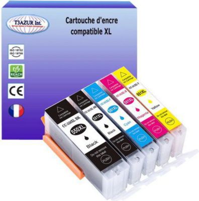 Cartouche d'encre T3AZUR pour Canon PGI550, CLI551 XL (pack5)