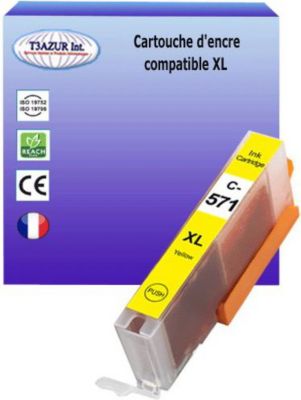 Cartouche d'encre T3AZUR pour Canon CLI571 XL Jaune Cartouche d'encre T3AZUR pour Canon CLI571 XL Jaune