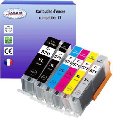 Cartouche d'encre T3AZUR pour Canon PGI570, CLI571 XL (pack6)