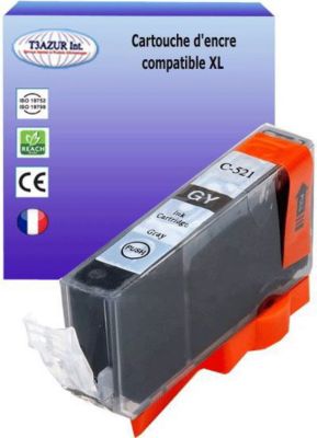 Cartouche d'encre T3AZUR pour Canon CLI521 XL Gris