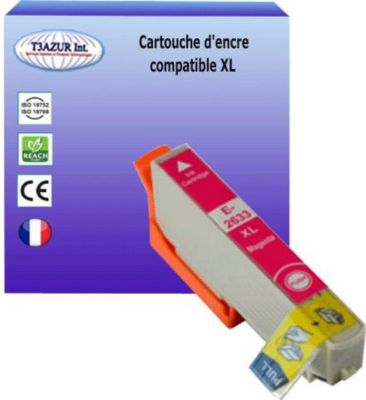 Cartouche d'encre T3AZUR pour Epson T2633 / T26XL Magenta Cartouche d'encre T3AZUR pour Epson T2633 / T26XL Magenta