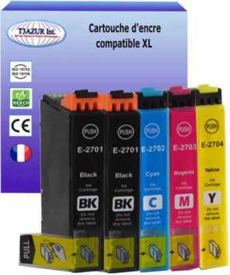Cartouche d'encre T3AZUR pour Epson T2711/2/3/4 (pack 5)