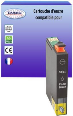 Cartouche d'encre T3AZUR pour Epson T3361 / T33XL Photo Noire