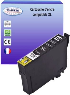 Cartouche d'encre T3AZUR pour Epson T1811 / T18XL Noire Cartouche d'encre T3AZUR pour Epson T1811 / T18XL Noire