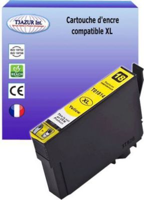 Cartouche d'encre T3AZUR pour Epson T1814 / T18XL Jaune