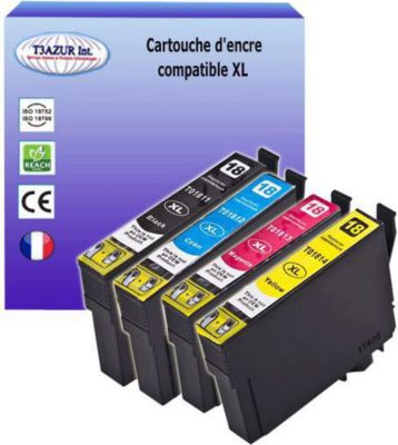 Cartouche d'encre T3AZUR pour Epson T1811/ T1812/3/4 (pack4)