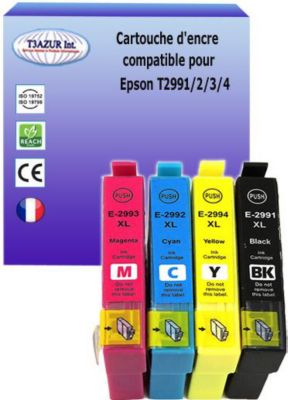 Cartouche d'encre T3AZUR pour Epson T2991/ T2992/3/4 (pack4) Cartouche d'encre T3AZUR pour Epson T2991/ T2992/3/4 (pack4)